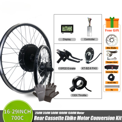 36V/48V 250W 350W 500W 1000W 1500W E-Bike Hinten Kassette Motor Umbausatz