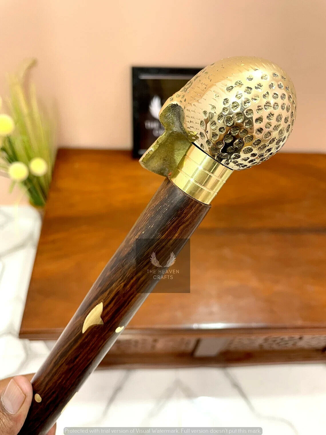 Victorian Solid Brass Damage Skull Handle Handmad… - image 5