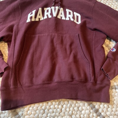 Vintage Champion Reverse Weave Harvard Hoodie Sweatshirt Maroon