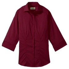 Edwards Style #5033 Woman's Burgundy Tailored Stretch Blouse Size: 4XL