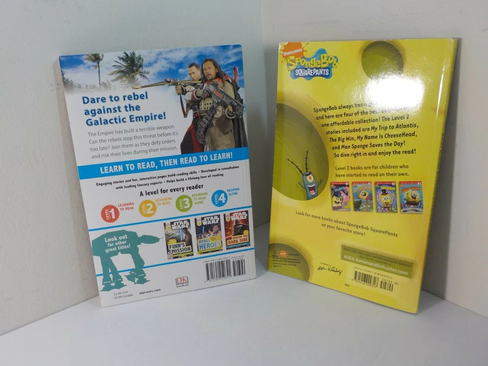 2 Book Lot (Star Wars, Sponge Bob) 8-12 Year Old Boy PB (1672 Crate 27) - Image 2 of 4