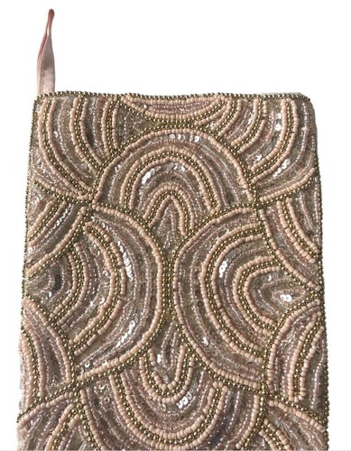 Medias de Navidad Tahari Home Luxury Rosa 22" Cuentas Lentejuelas Frontales Forradas Satinadas - Imagen 5 de 11