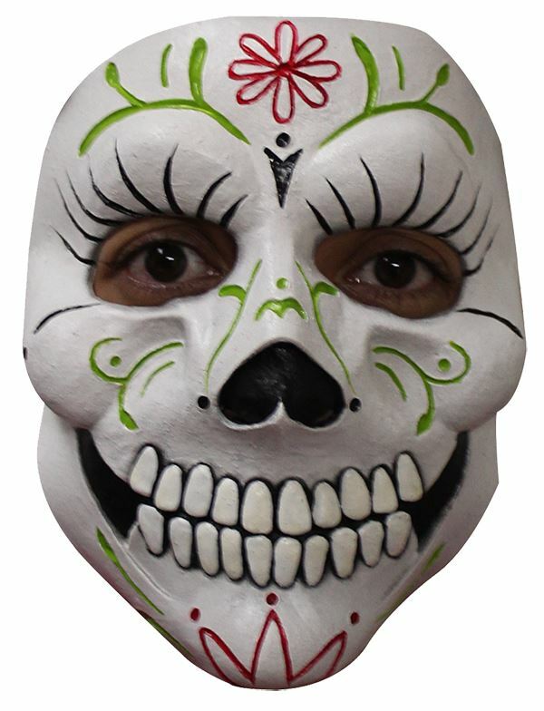 DÍA DE LOS MUERTOS DAMA CATRINA CALAVERA PINTADA LÁTEX MÁSCARA FACIAL DIVERSIÓN HALLOWEEN