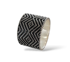 Anello fascia larga Filigrana Sarda in Argento brunito Artigianato Sardo