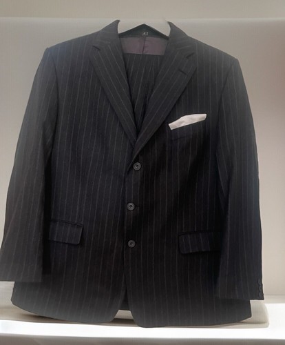 DAKS ~LONDON VINTAGE GREY PINSTRIPE WINTER BUSINESS/WORK SUIT UK 46's EU 56's - Picture 3 of 13