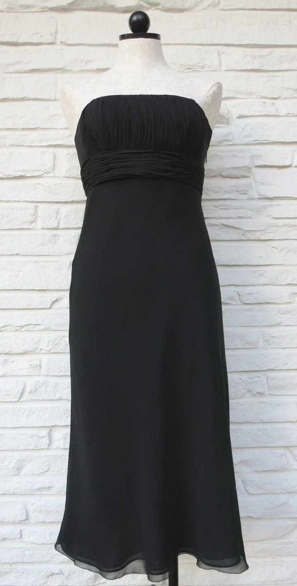 ann taylor evening dresses Little Black Strapless Dress Empire Waist Midi SilkChiffon 4 Color:Black Linen Exclusion_4.11.26_Email V neck JJ's House A-line Scoop For heights 54 and