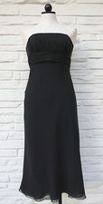 ANN TAYLOR Little Black Strapless Evening Dress Empire Waist Midi SilkChiffon 4 