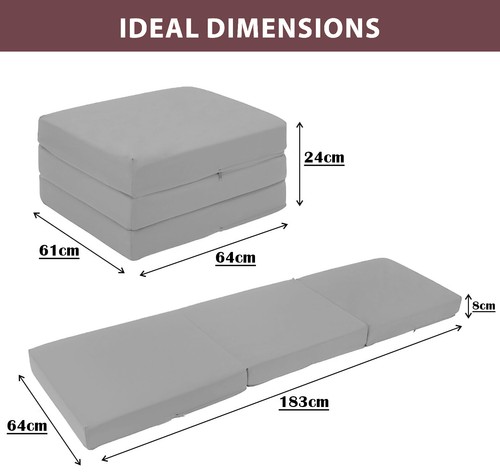 Colchón plegable cama Z reposapiés adulto puf silla y cama para dormir - Imagen 7 de 34