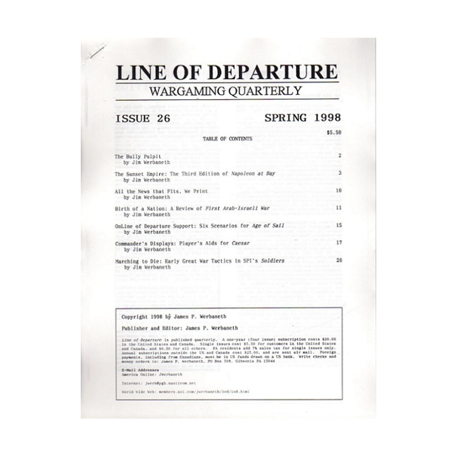 James Werbane Line of Departu  #26 