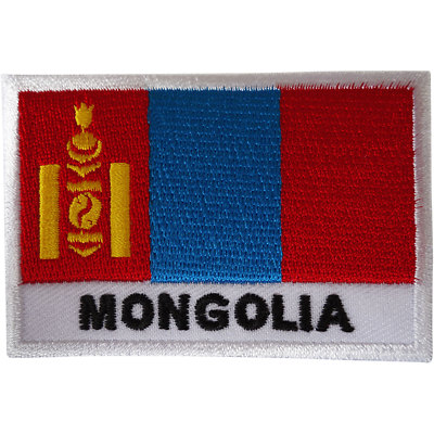 Mongolische Flagge Aufnäher Bügeleisen Nähen mongolische Stickabzeichen bestickte Applikation