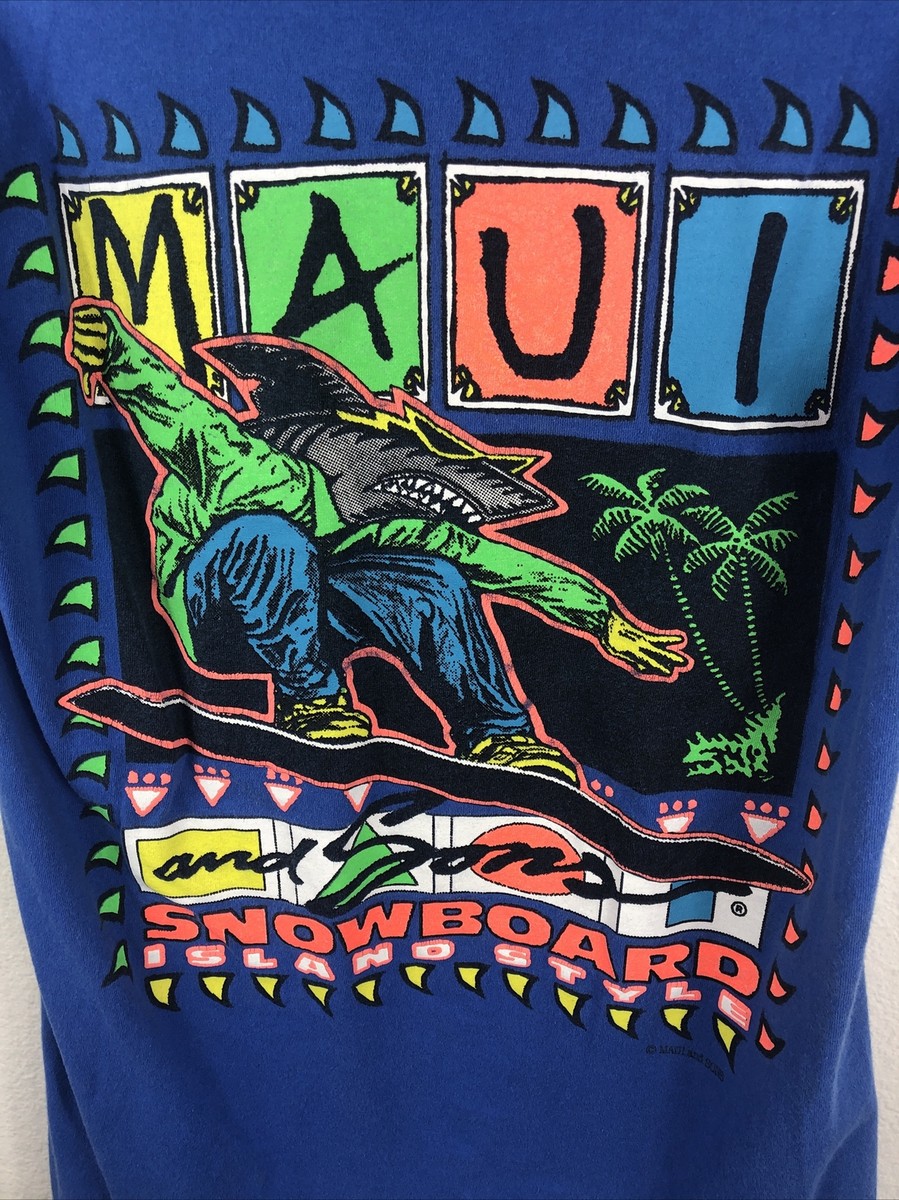 Maui and Sons Vintage 90s Snowboard T-Shirt Fits Kids or Men’s XS