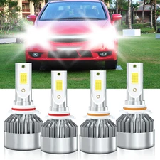 For Honda Civic 1988-2015 9005 9006 LED Headlight High Low Light Bulbs Kit 6000K