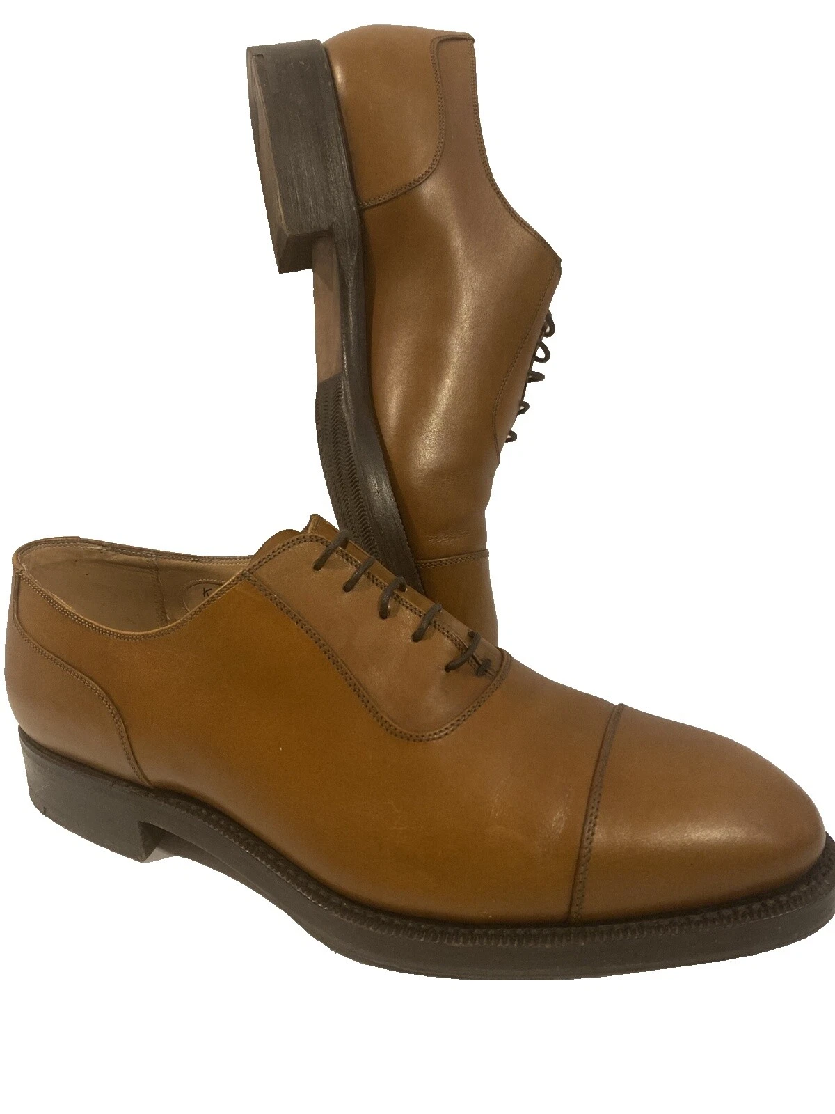 Zapatos de vestir marrón Kiton superior de cuero para hombres