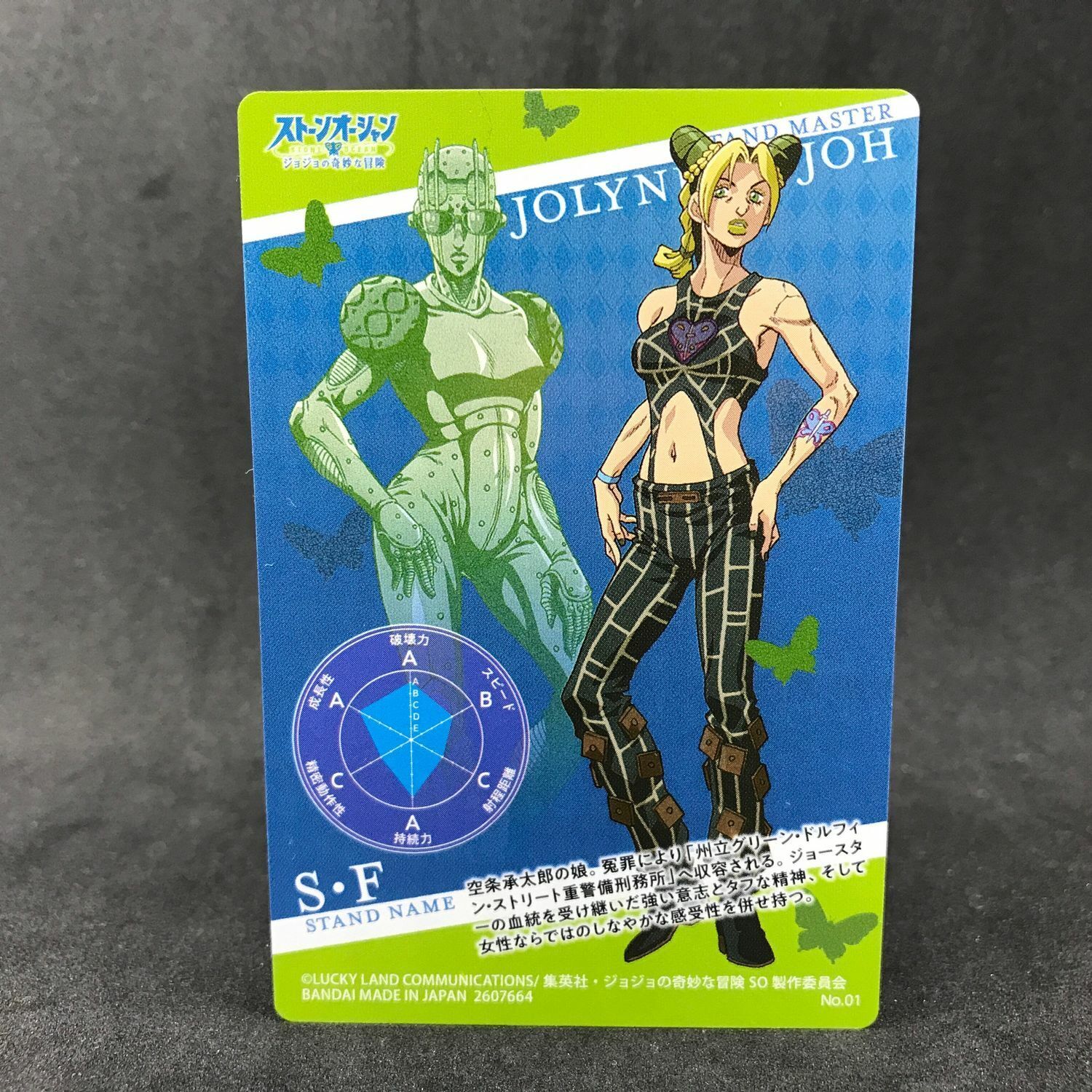 Jojo's Bizarre Adventure JOLYNE CUJOH No.01 Japanese Collectable Metallic  Card