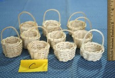 Value Lot 10 Mini Woven Rattan BASKETS 1 1/2"W 2 1/4"T Craft Favors round C