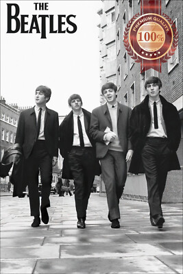 THE BEATLES モノクロポスター ヴィンテージ☆レアアイテム THE BEATLES IN LONDON 1963 WALKING STREETS PHOTO ORIGINAL PRINT