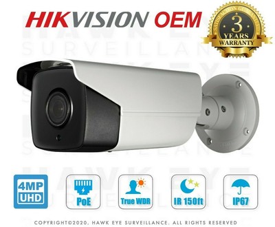 4MP IP Hikvision OEM Bullet Outdoor WDR Camera for DS-2CD2T43G0-I5, 2.8/4/6mm