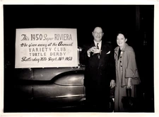 Variety Club Turtle Derby Car Giveaway in Oklahoma City OK 1950 Vintage Photo