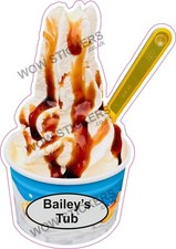 Eiswagen Aufkleber Bailey's Sauce Tub Whippy Eisbecher Decals