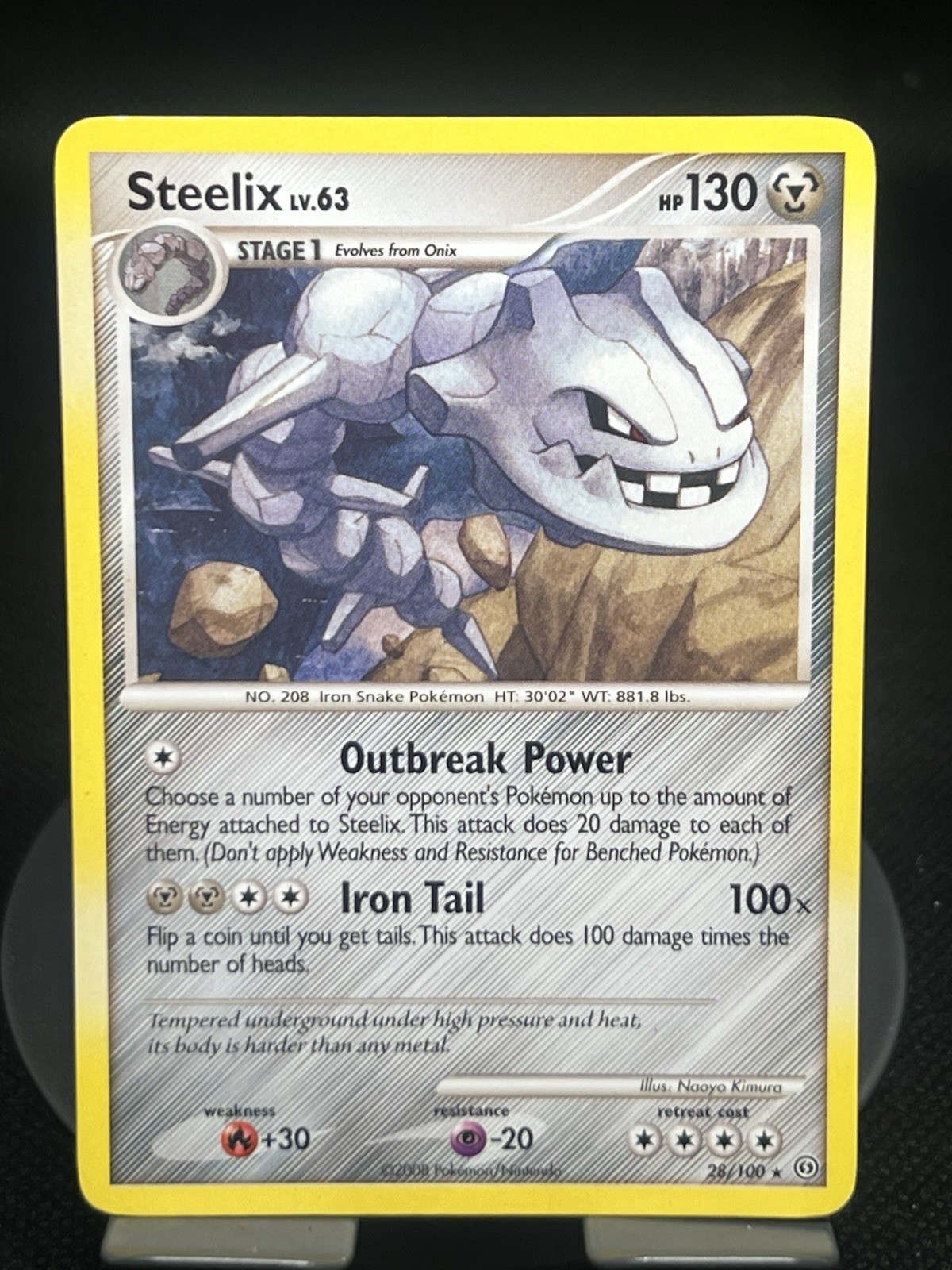 Pokemon TCG Steelix 28/100 Stormfront Regular Rare MP
