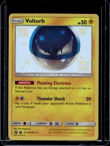 2019 Pokemon SM Hidden Fates Voltorb Shiny Vault #SV13/SV94