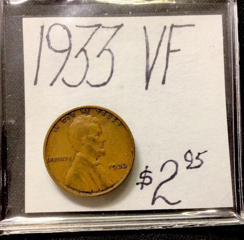 1933 Lincoln Wheat Cent VF! ENN Coins