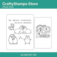 Hearts Hugs Clear Stamp Metal Cutting Die DIY Scrapbook Paper Card Handmade