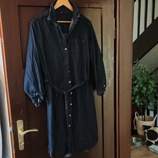esmara Damen Hemdblusenkleid Denim blau Langa...