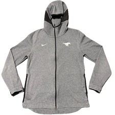 Nike Dri-Fit Hoodie Womens M Gray Full Zip Long Sleeve Hiking Athletic Gym Logo