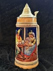Vintage German Beer Stein Marzi Remy Made In Germany Tavern Scene Cobalt Blue — photo 5