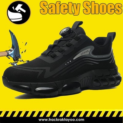 Men's Steel-Toe Safety Work Boots Lightweight and Breathable Impact-Resistant