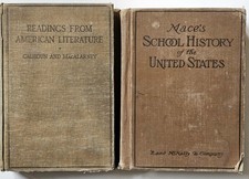 Two Antique American History & Literature Books, 1915 and 1918, Hardcover