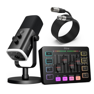Gaming Microphone XLR USB RGB Mixer Podcast Recording FIFINE KS5 Equipment Audio