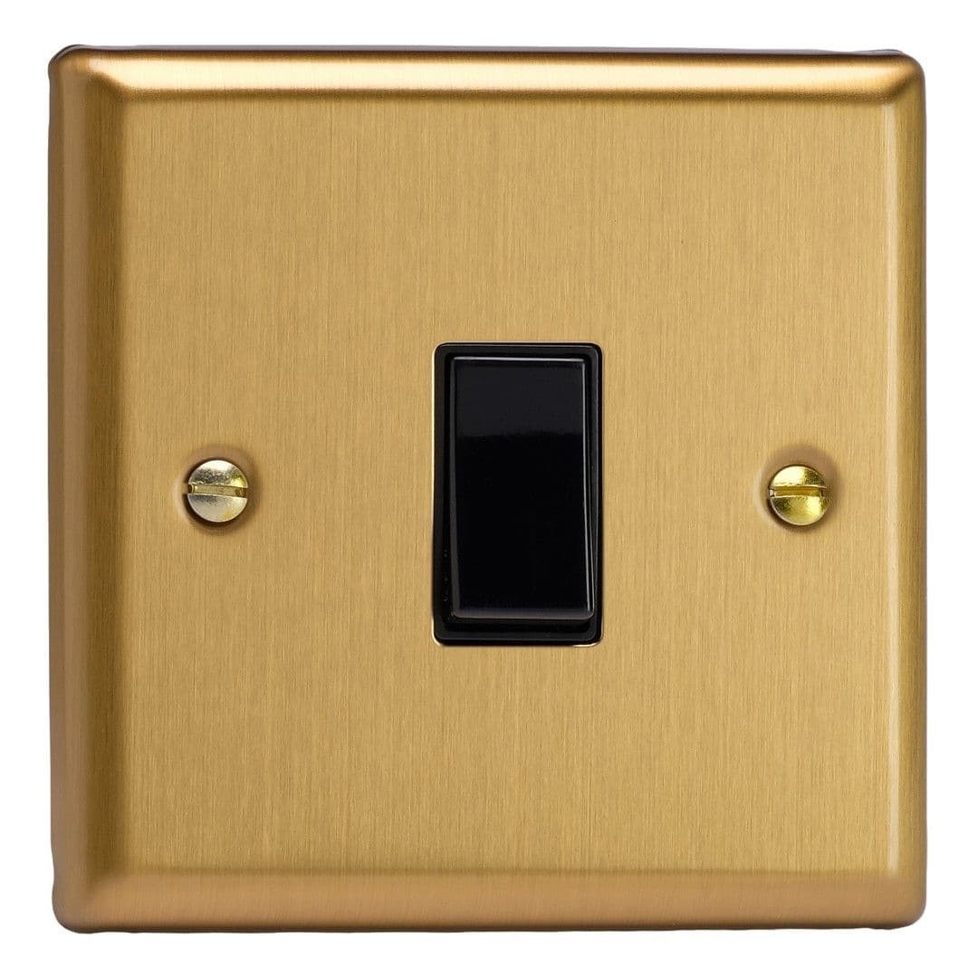 Varilight XBBR1B Classic Brushed Brass 1 Gang 10A Retractive Switch