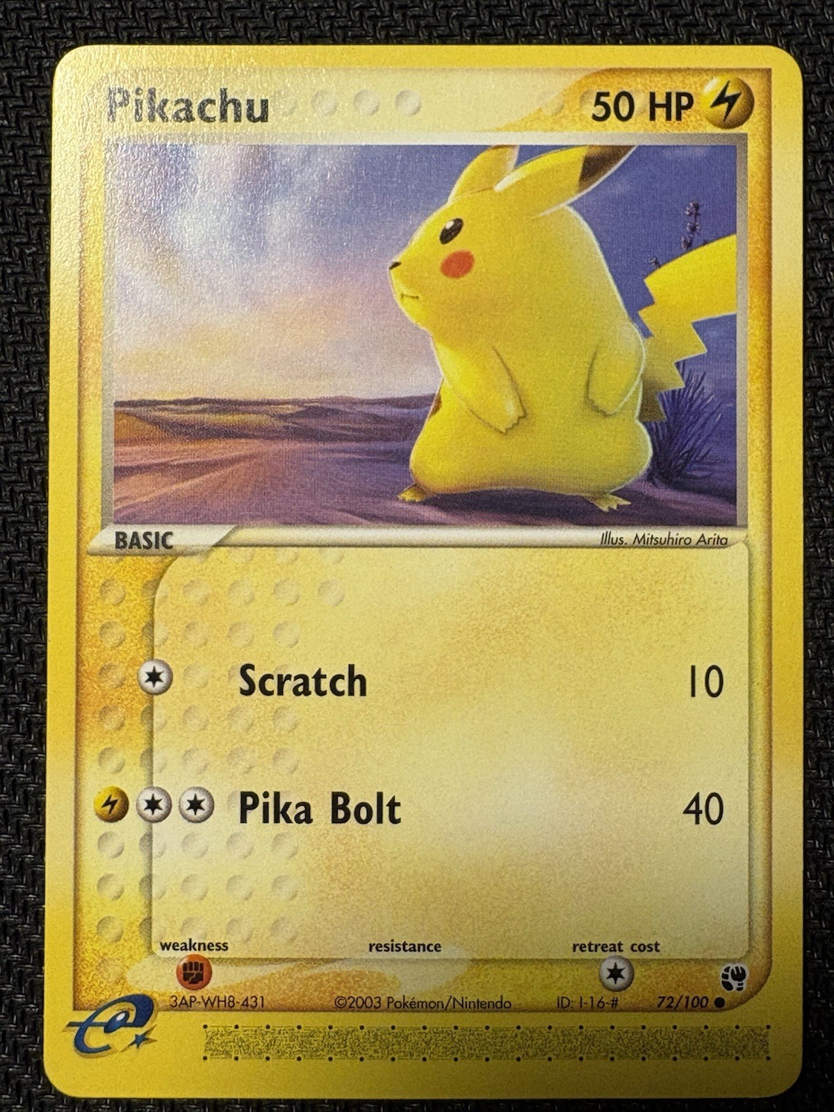 Pokémon TCG Pikachu EX Sandstorm 72/100 Near Mint NM LP+ 2003 Mitsuhiro Arita