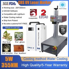 CRS 5W UV Laser Marking Machine S&A Chiller For Leather Glass Wood Acrylic Metal