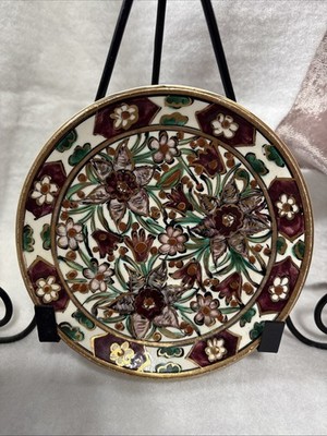 Iznik Style Handpainted Plate With beautiful flowers .  RHODES GREECE.