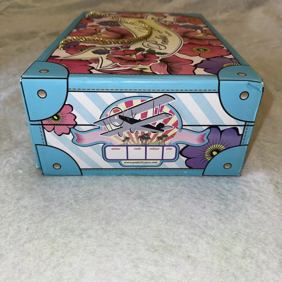 Zapato Mujer Licencia Poética Niña Sobre Ciudad Amarillo y Azul Euro Talla 38 EE. UU. Talla 8 Foto 4 de 4