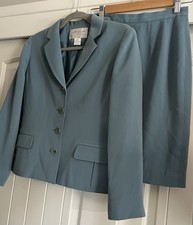 Jones Of New York-Skirt Suit-6P-Dusky Blue-Jacket And Skirt Lined-Polyester