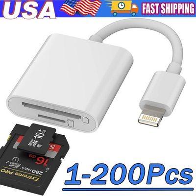 #ad USB to Card Reader Adapter Camera Micro SD Memory Slot for iPhone iPad iPod Lot $51.83