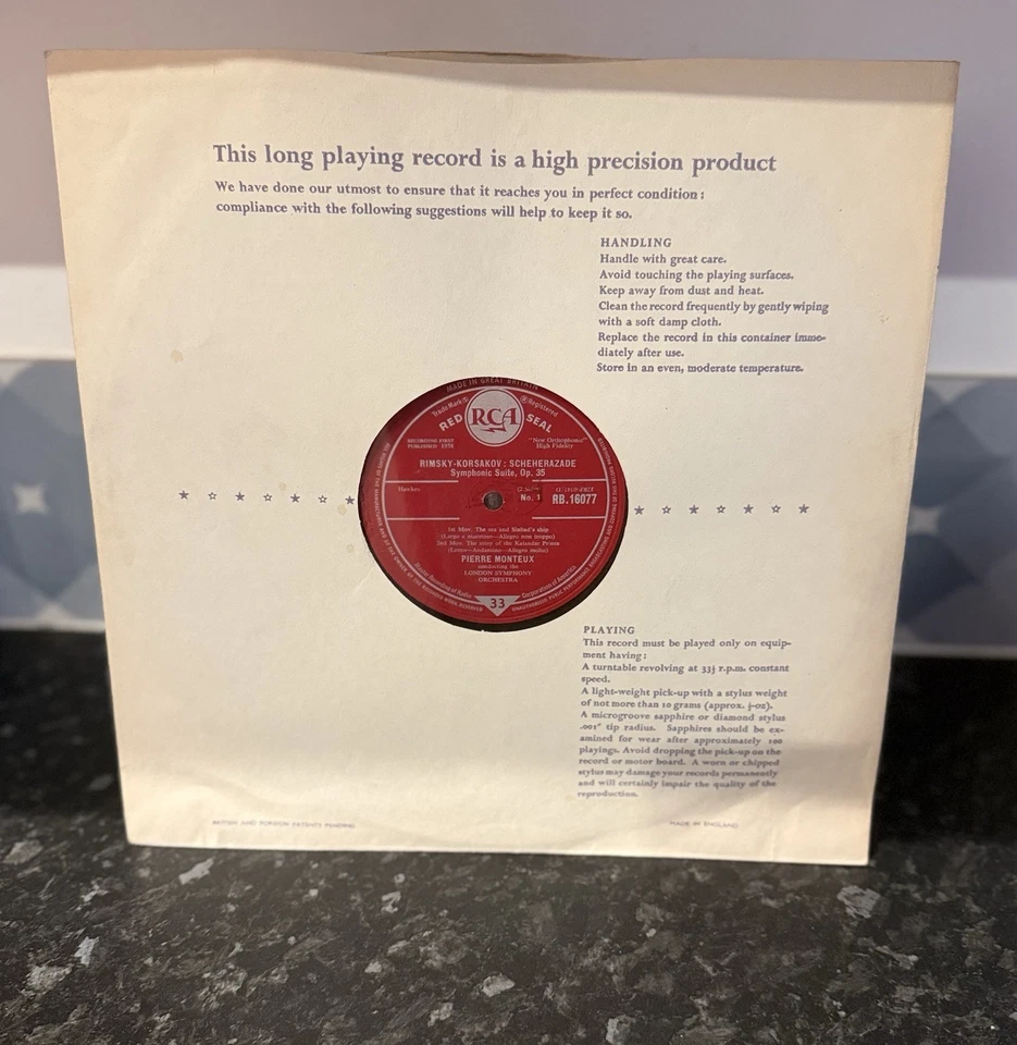 RCA Red Seal RB 16077 1A/1A Monteux LSO Scheherazade UK 1st Press 1958 - Image 2 of 3