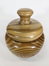 Handmade Turned Wood Trinket Box or Covered Bowl Candy Dish 5.25"