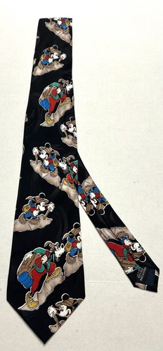 Vintage Mickey Unlimited Tie Mickey Mouse And Goofy Disney Necktie 100% Silk