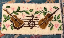 Bucilla Latch Hook Rug or Wall Hanging "Symphony" MCM 34  x18  