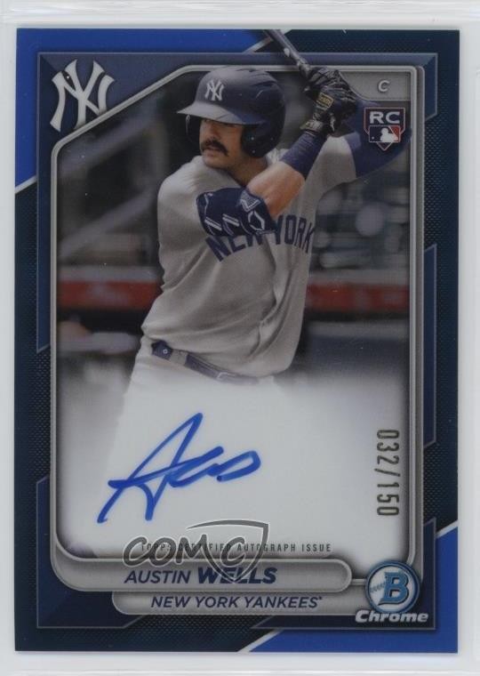 2024 Bowman Chrome Rookie Blue Refractor 32/150 Austin Wells #CRA-AW Auto RC v9t