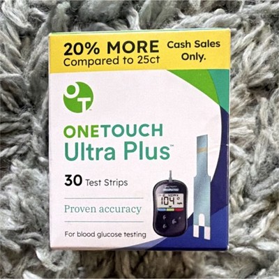 OneTouch Ultra Plus Glucose Blood Test Strips 30ct for Flex Exp 2026-02-28