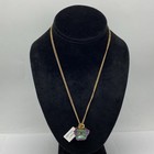 925 Sterling Silver Gold Vermeil Mystic Topaz Butterfly Necklace Set 18" — photo 2