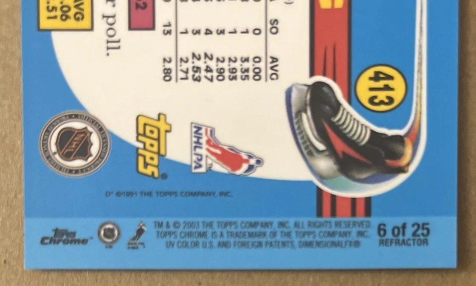 Patrick Roy - Montreal - 2002-03 Topps Chrome Patrick Roy Reprints REFRACTOR #6 - Image 3 of 3