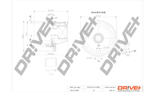 Dr!ve+ DP1110.13.0266 Fuel Filter for LAND ROVER