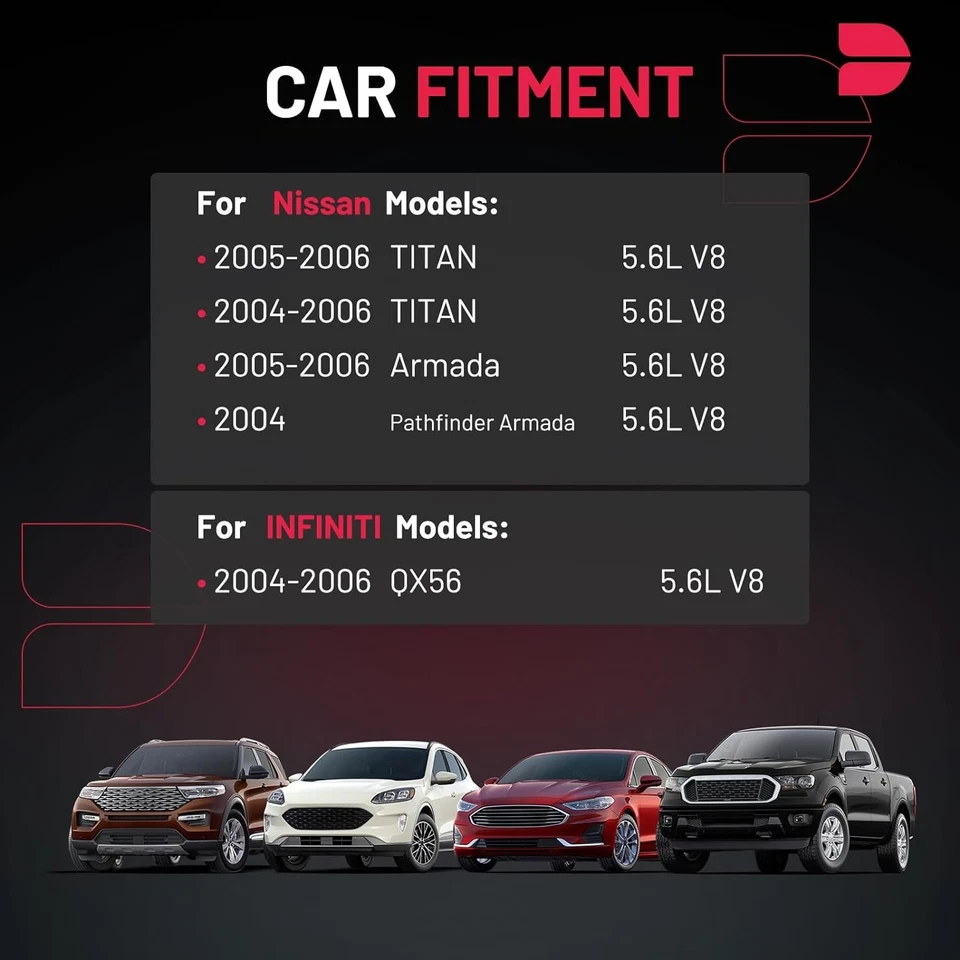 Paquetes de 8 bujías y bobinas UF501 para Nissan Armada 2005-2006 5,6 L V8 Foto 3 de 4
